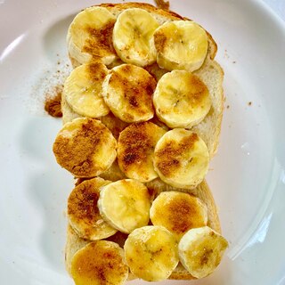 カフェ気分♡とろとろシナモンバナナトースト